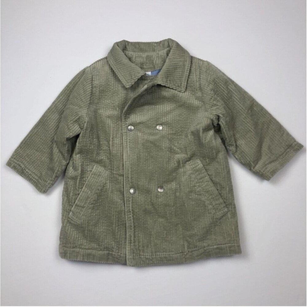 Petit Bateau Sage Taupe Lined Corduroy Coat